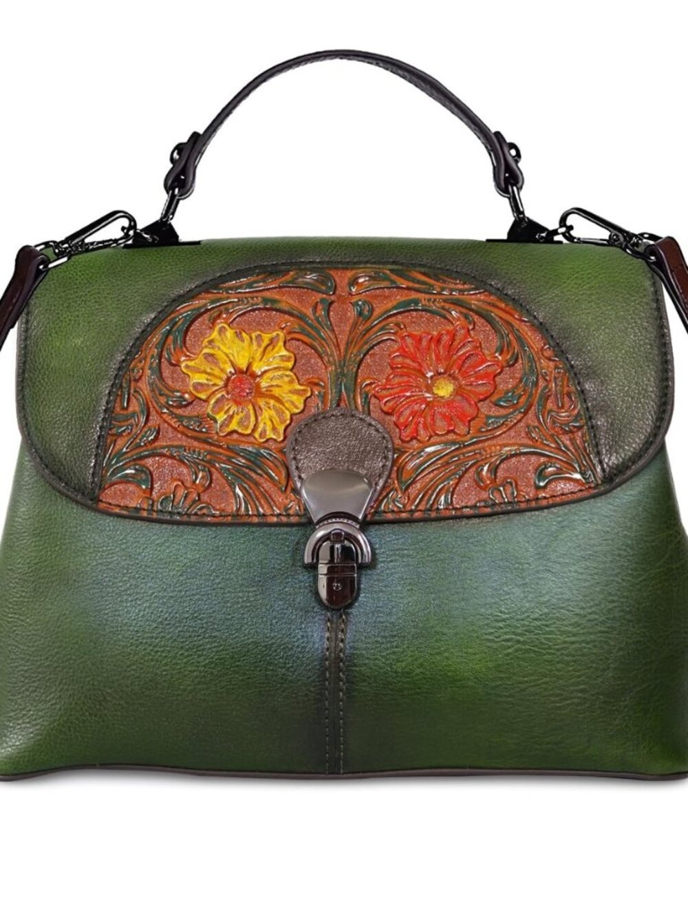 Genuine Leather Satchel for Women Top Handle Bags Handmade Purse Vintage